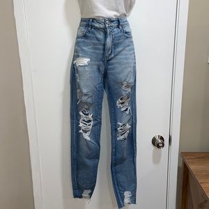 American Eagle Ripped Jeggings |Light Indigo|10